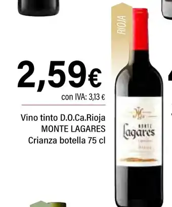 Cash Ifa MONTE LAGARES Vino tinto D.O.Ca.Rioja Crianza oferta
