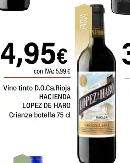 Cash Ifa HACIENDA LOPEZ DE HARO Vino tinto D.O.Ca.Rioja Crianza oferta