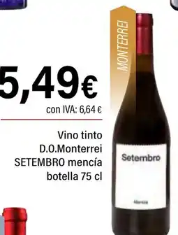 Cash Ifa SETEMBRO Vino tinto D.O.Monterrei mencía oferta
