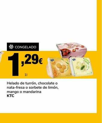 Supeco Helado De Turrón Chocolate O Nata-fresa O Sorbete De Limón Mango O Mandarina Ktc oferta