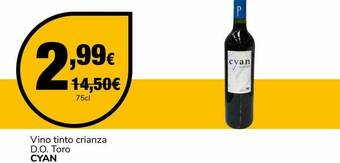 Supeco Vino Tinto Crianza D.o. Toro Cyan oferta