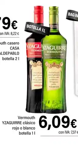 Cash Ifa YZAGUIRRE Vermouth clásico rojo o blanco oferta
