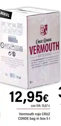 Cash Ifa CRUZ CONDE Vermouth rojo bag in box oferta