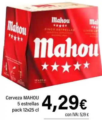 Cash Ifa MAHOU Cerveza 5 estrellas oferta