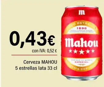 Cash Ifa MAHOU Cerveza 5 estrella oferta