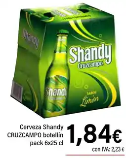 Cash Ifa CRUZCAMPO Cerveza Shandy botellín oferta