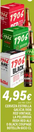 Cash Ifa SAN MIGUEL 1906 Cerveza red vintage, la pelirroja irish red ale o black coupage botellín oferta