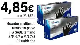 Cash Ifa IFA SABE Guantes multiusos nitrilo sin polvo tamaño S/M 6/7 0 M/L 7/8 oferta