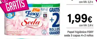Cash Ifa FOXY Papel higiénico seda 3 capas 4+2 rollos oferta