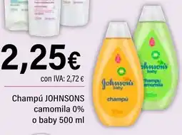 Cash Ifa JOHNSONS Champú camomila 0% o baby oferta