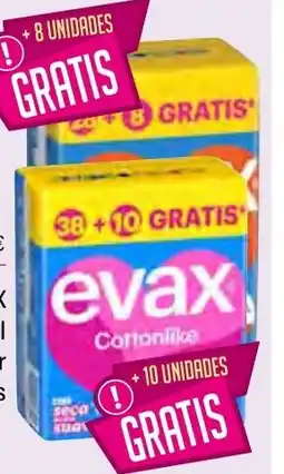 Cash Ifa EVAX Compresas Cottonlike normal alas 38 unidades o súper alas 28 unidades oferta