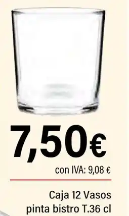 Cash Ifa Caja 12 Vasos pinta bistro T. oferta