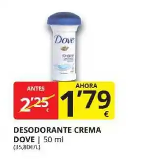 Supermercados MAS Dove Desodorante Crema 50ml oferta