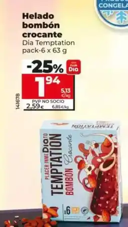 Dia Dia temptation - helado bombón crocante pack-6 x 63 g oferta