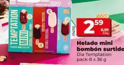 Dia Dia temptation - helado mini bombón surtido pack-8 x 36 g oferta