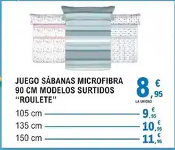 E.Leclerc Juego sabanas microfibra 90 cm modelos surtidos oferta