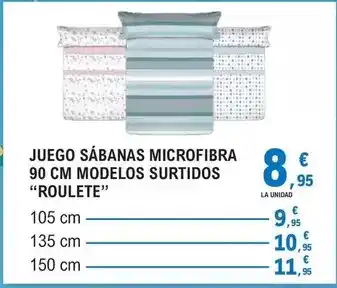 E.Leclerc Juego sabanas microfibra 90 cm modelos surtidos oferta