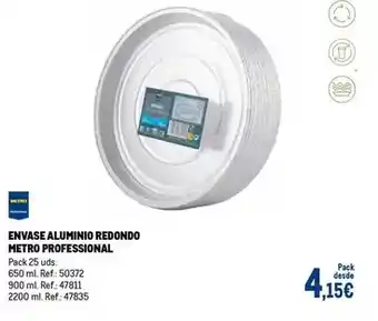 Makro Redondo - envase aluminio oferta