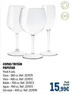 Makro Papstar - copas tritan oferta