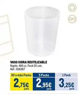 Makro Vaso sidra reutilizable oferta