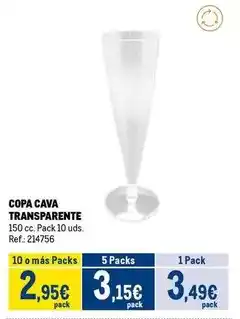 Makro Copa cava transparente oferta