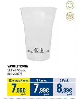 Makro Vaso litrona oferta