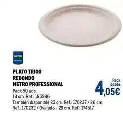 Makro Redondo - plato trigo oferta