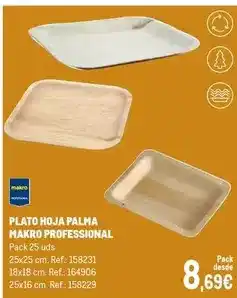 Makro Makro - plato hoja palma oferta