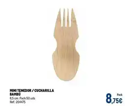 Makro Mini tenedor / cucharilla bambú oferta