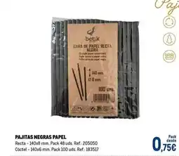 Makro Betik - pajitas negras papel oferta
