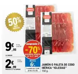 E.Leclerc Iglesias - jamón o paleta de cebo ibérica oferta