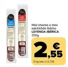 Supeco Leyenda ibérica - mini chorizo o mini salchichon iberico oferta