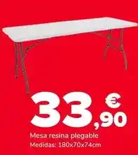 Supeco Mesa resina plegable oferta