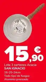 Supeco San ignacio - lote 3 sartenes acacia oferta