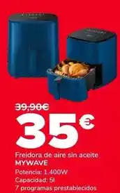 Supeco Mywave - freidora de aire sin aceite oferta