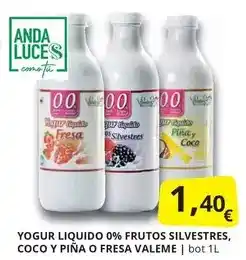 Supermercados MAS Anda - yogur liquido 0% frutos silvestres, coco y pina o fresa oferta