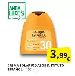 Supermercados MAS Anda - crema solar f30 aloe oferta
