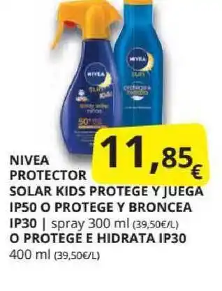 Supermercados MAS Nivea Protector Solar Kids Protege Y Juega Ip50 O Protege Y Broncea Ip30 O Protege E Hidrata Ip30 300ml oferta