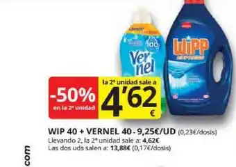 Supermercados MAS Wip 40 + Vernel 40 oferta