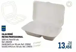 Makro Metro professional - caja menu oferta