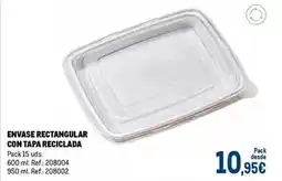 Makro Envase rectangular con tapa reciclada oferta