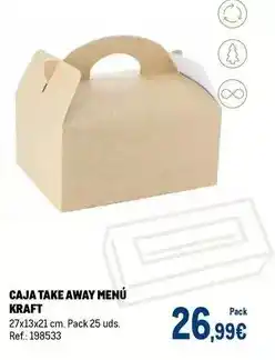 Makro Kraft - caja take away menú oferta