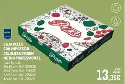 Makro Metro professional - caja pizza con impresora celulosa virgen oferta