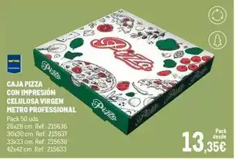 Makro Metro professional - caja pizza con impresora celulosa virgen oferta