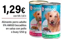 Cash Ifa IFA AMIGO Alimento perro adulto bocaditos en salsa con pollo o buey oferta