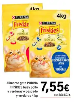Cash Ifa FRISKIES Purina Alimento gato buey pollo y verduras o pescado y verduras oferta