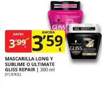 Supermercados MAS Mascarilla Long Y Sublime O Ultimate Gliss Repair 300ml oferta
