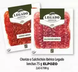 Spar Tenerife Elpozo - chorizo o salchichon iberico legado lonchas oferta