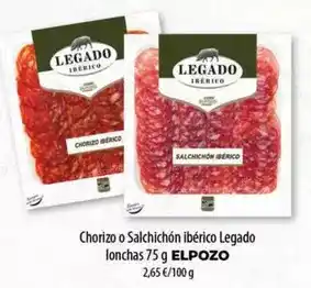 Spar Tenerife Elpozo - chorizo o salchichon iberico legado lonchas oferta