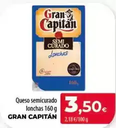 Spar Tenerife Gran capitán - queso semicurado lonchas oferta